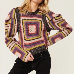 Sea New York Bette crochet sweater SZ XL